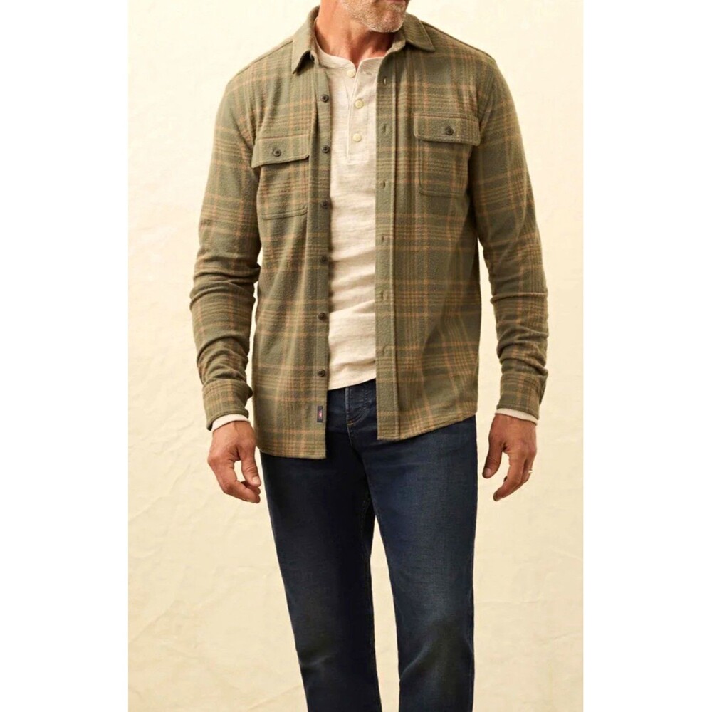 Faherty Big & Tall Legend Sweater Plaid Long Sleeve Woven Shirt . Size 2XLT